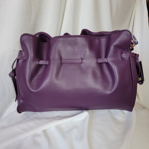 Badgley Mischka Purple Slouchy Women’s Crossbody Handbag w/ Bow~Non-Smkng ~ NWT - Picture 7 of 10